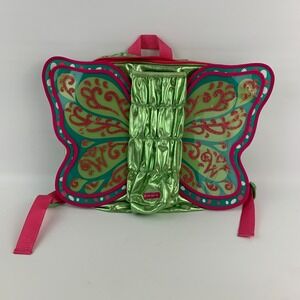 American Girl Wellie Wisher Butterfly Flutter Wings Backpack Pink Glitter Green